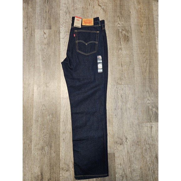 Levi's 514 Straight Fit Jeans Dark Blue Denim Cotton 5-Pocket Men's 36x32 NWT - Picture 2 of 9